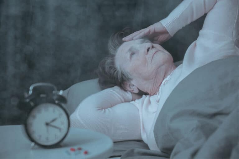 elderly woman with sleeping disorder