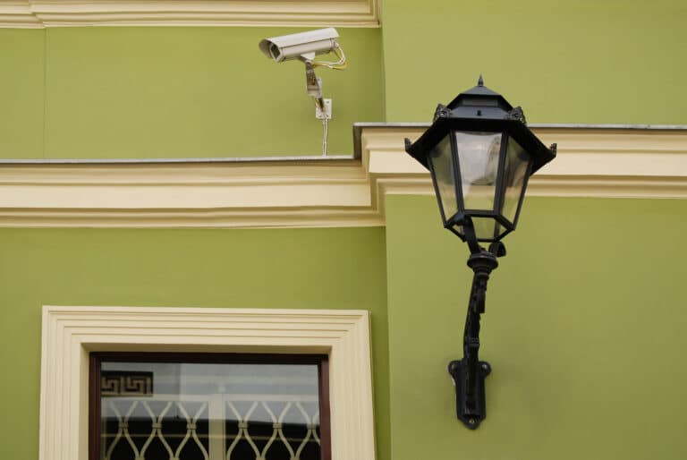 lantern with security camera
